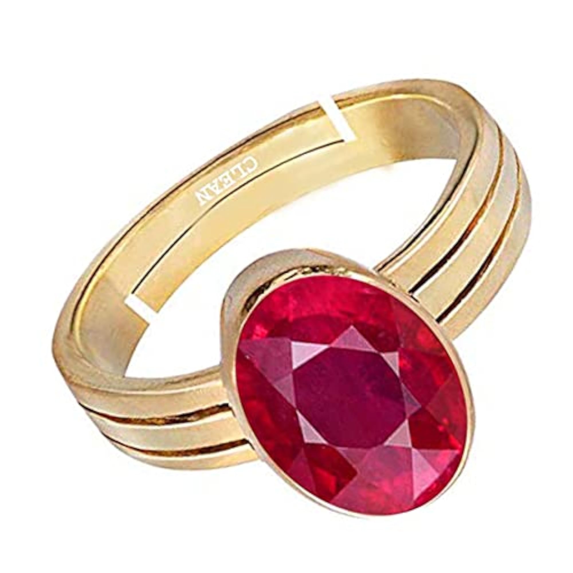 Women's Ruby 5 Metals Gold Plated Adjustable Ring, Astrological Gemstone